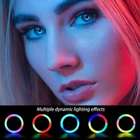 12in 30cm Selfie lampa pierścieniowa RGB statyw na telefon stojak uchwyt fotografia RingLight koło wypełnić światło Led kolor lampa Trepied makijaż 6